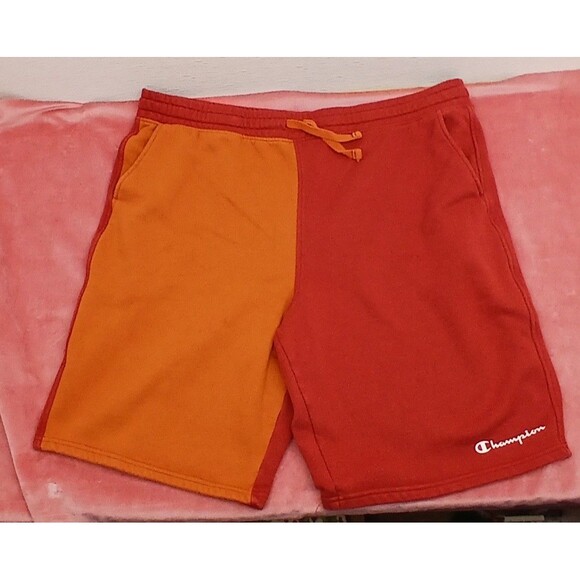 VTG Y2K Style Champion Shorts Mens  Colorblock Orange Red Size XXL - Picture 1 of 7